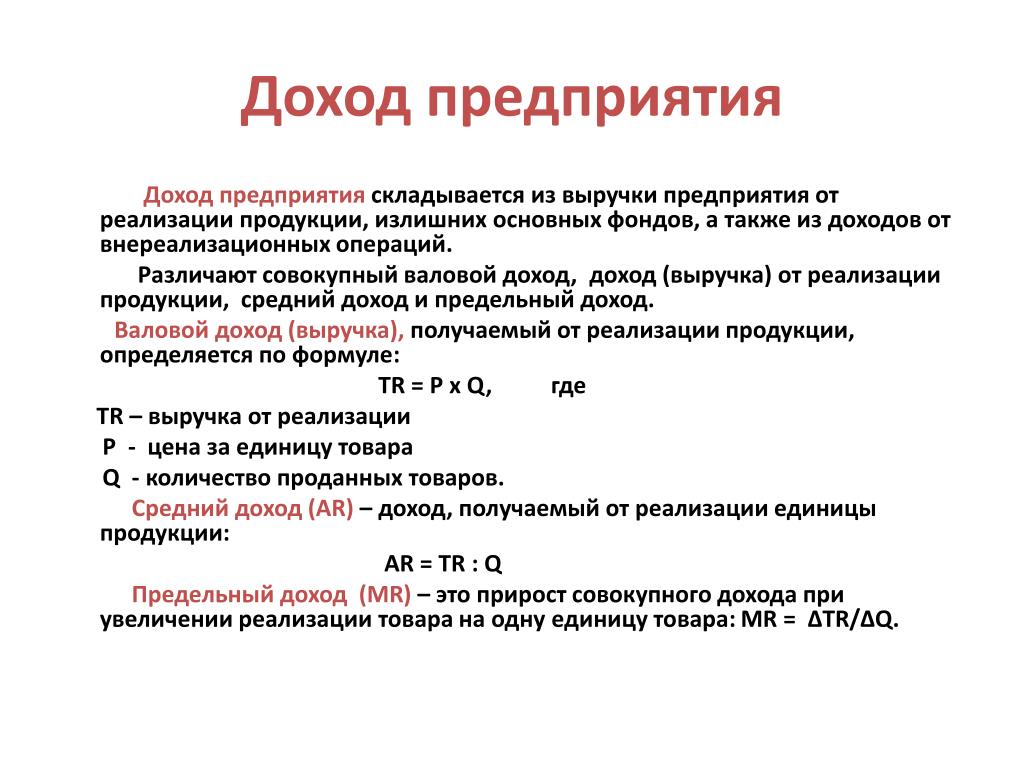 Статья прибыль организации