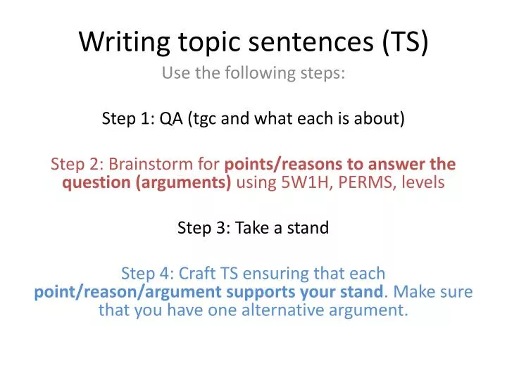 como hacer un topic sentence