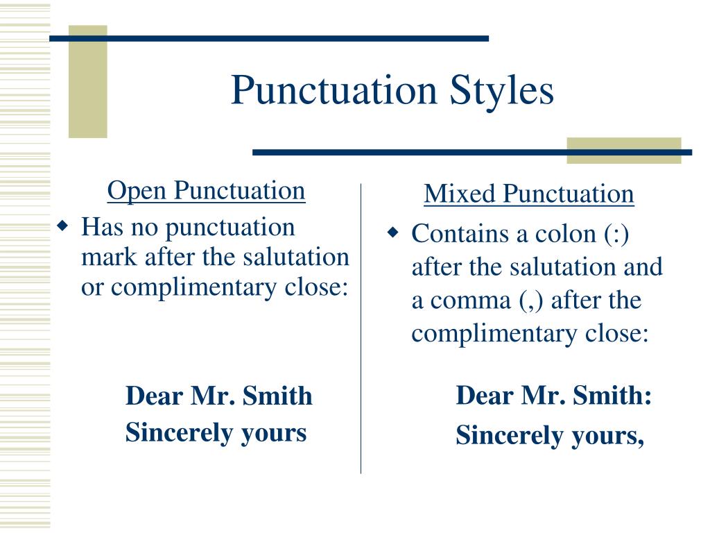 Modified Block Letter Format With Mixed Punctuation