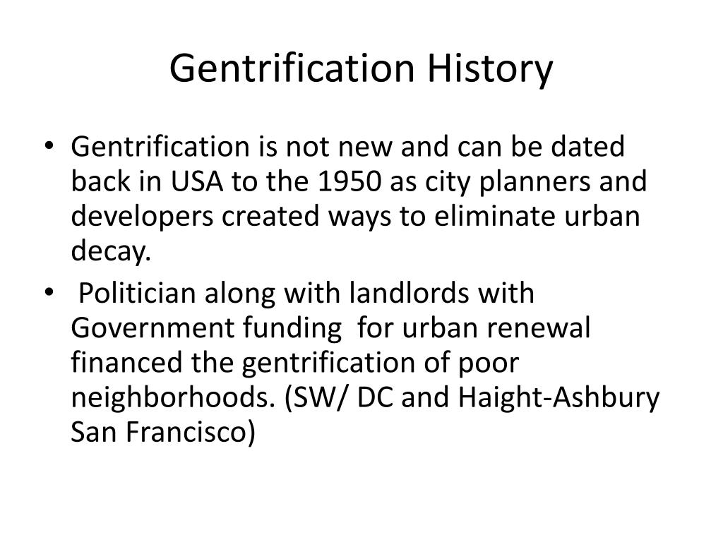 a thesis statement about gentrification
