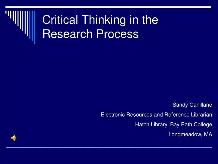 critical thinking in the research process n.