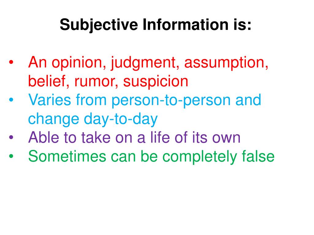 PPT  Subjective Vs. Objective Writing PowerPoint Presentation, free
