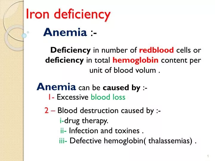 iron deficiency n.