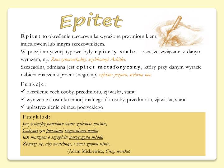 Co To Jest Epitet Klasa 4 PPT - Środki stylistyczne i ich funkcje PowerPoint Presentation - ID