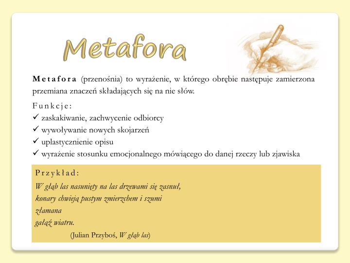 Figura Stylistyczna Przenosnia PPT - Środki stylistyczne i ich funkcje PowerPoint Presentation - ID