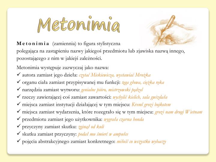 Figura Stylistyczna Przenosnia PPT - Środki stylistyczne i ich funkcje PowerPoint Presentation - ID