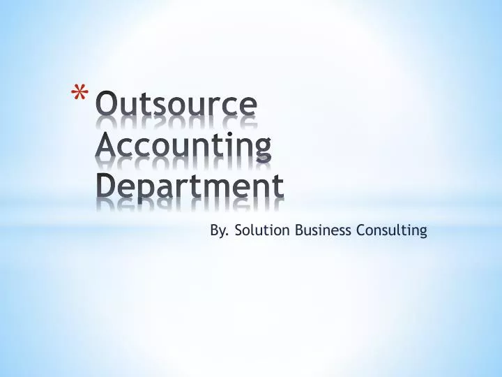 outsource accounting department n.