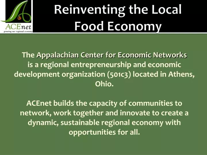 reinventing the local food economy n.