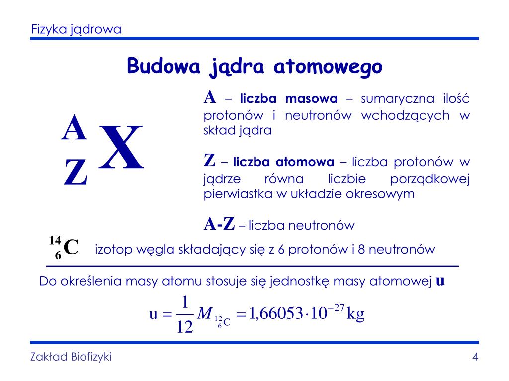 Co Wchodzi W Skład Jądra Atomowego PPT - Fizyka PowerPoint Presentation, free download - ID:4841358