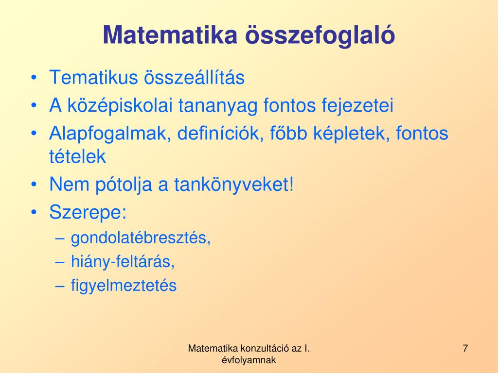 PPT - Matematika összefoglaló PowerPoint Presentation, free download -  ID:4841439