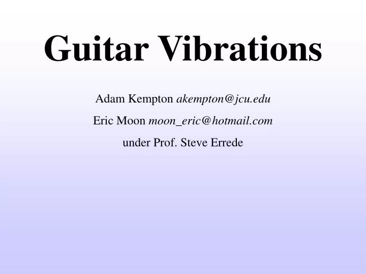 PPT Guitar Vibrations PowerPoint Presentation, free download ID4841604