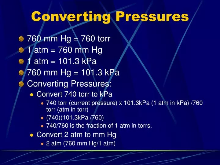 PPT Converting Pressures PowerPoint Presentation Free Download ID 