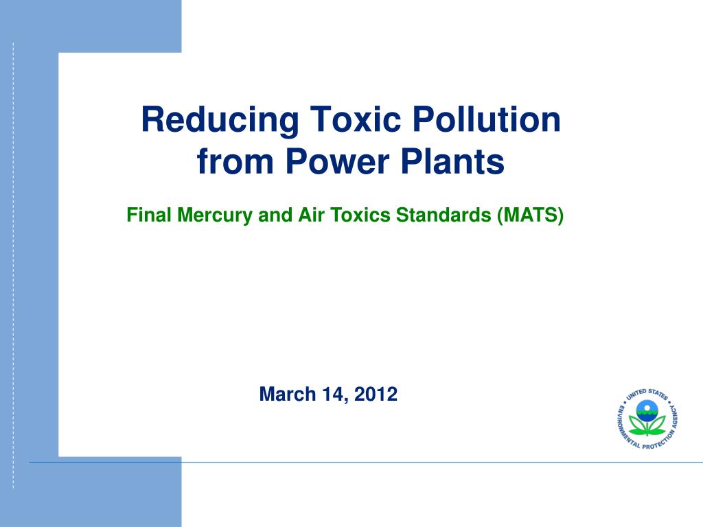 PPT - Reducing Toxic Pollution from Power Plants PowerPoint