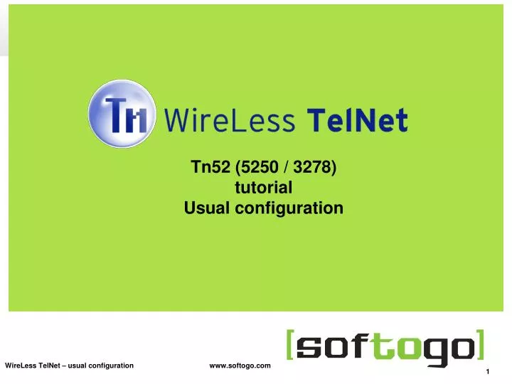 PPT - Tn52 (5250 / 3278) tutorial Usual configuration PowerPoint ...