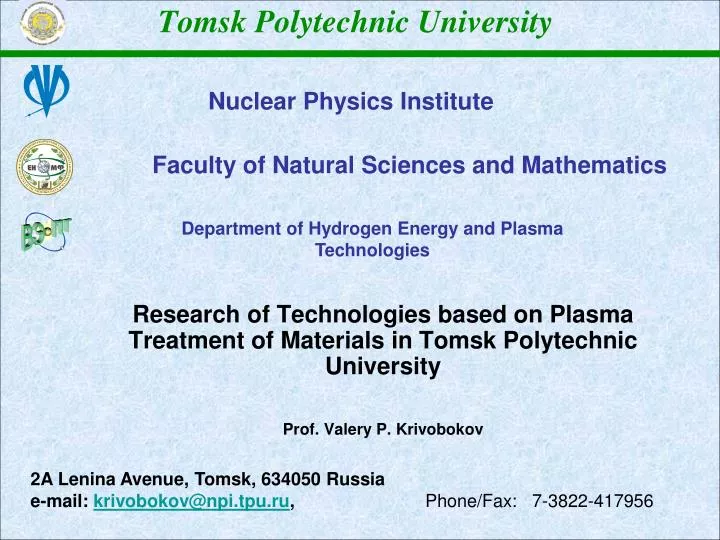PPT - Tomsk Polytechnic University PowerPoint Presentation, free ...