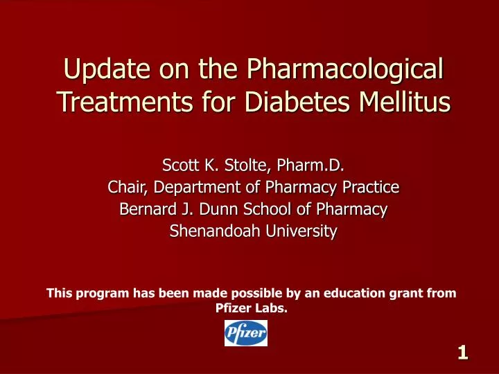 update on the pharmacological treatments for diabetes mellitus n.