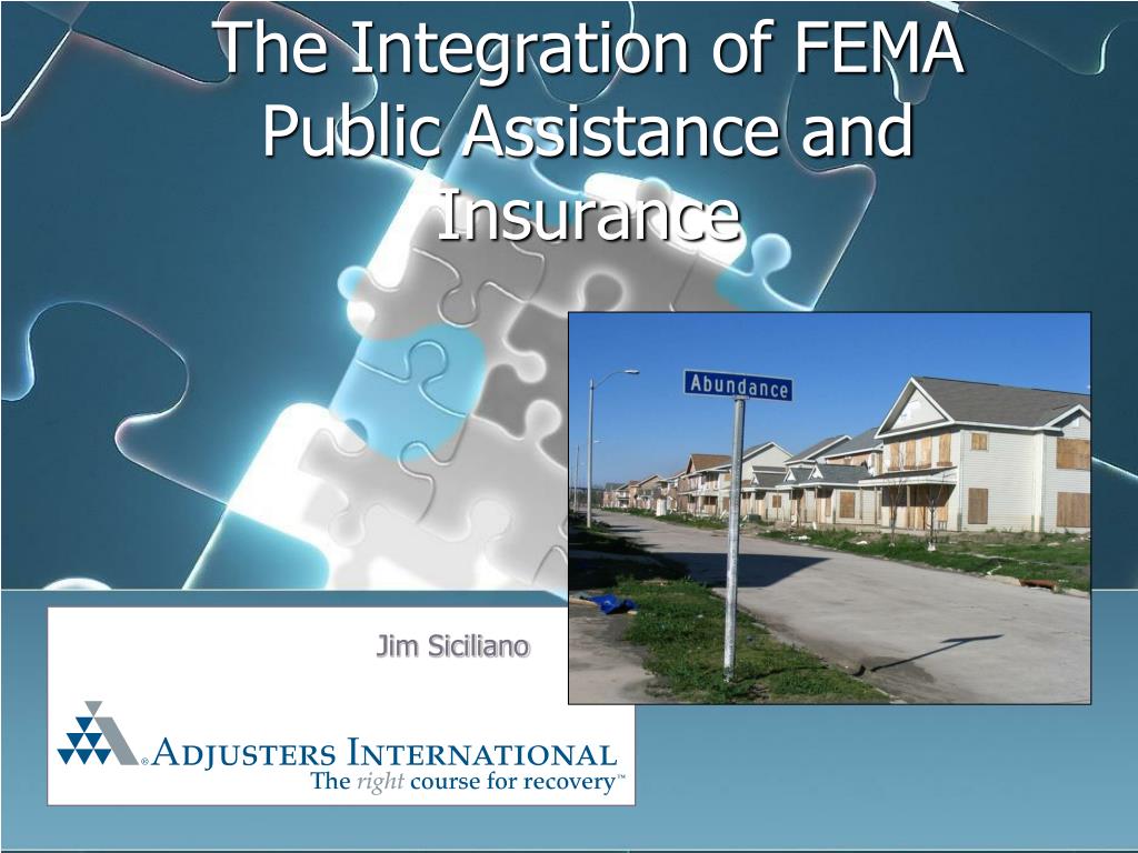 PPT - The Integration Of FEMA Public Assistance And Insurance ...