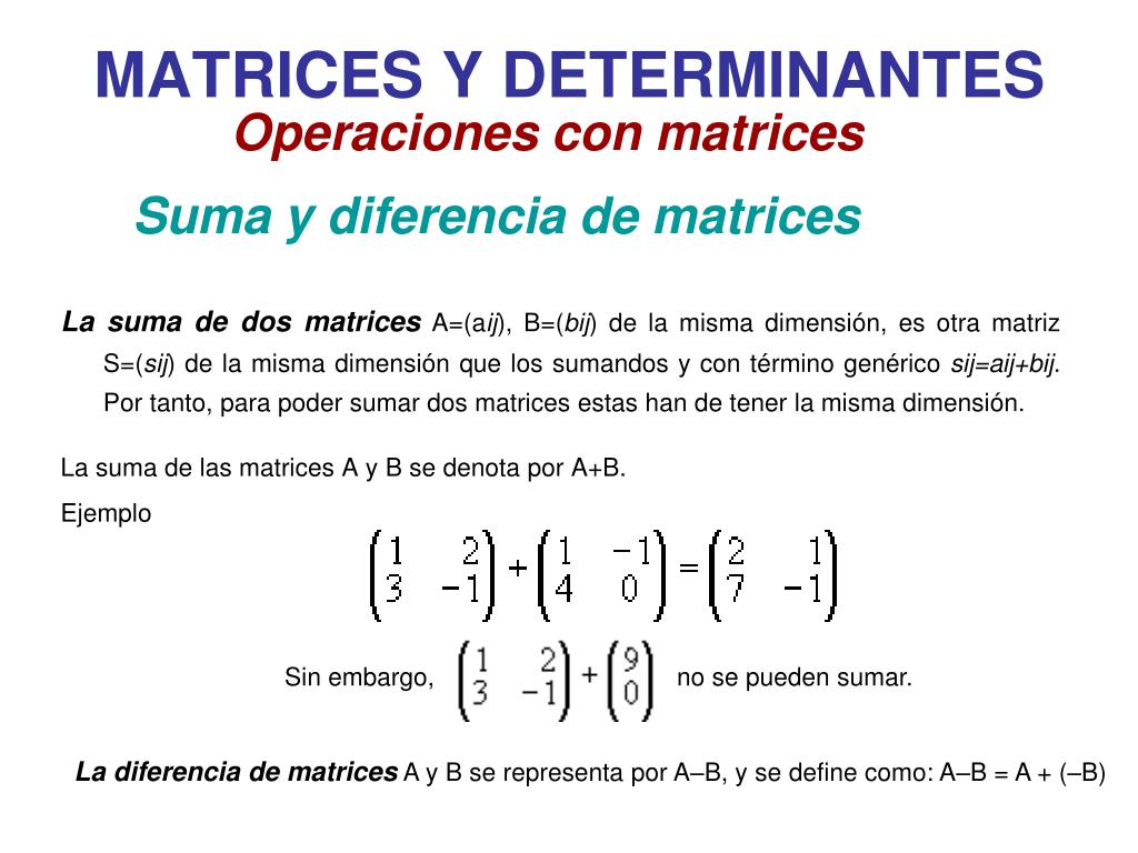 PPT - MATRICES Y DETERMINANTES PowerPoint Presentation, free download -  ID:4845108