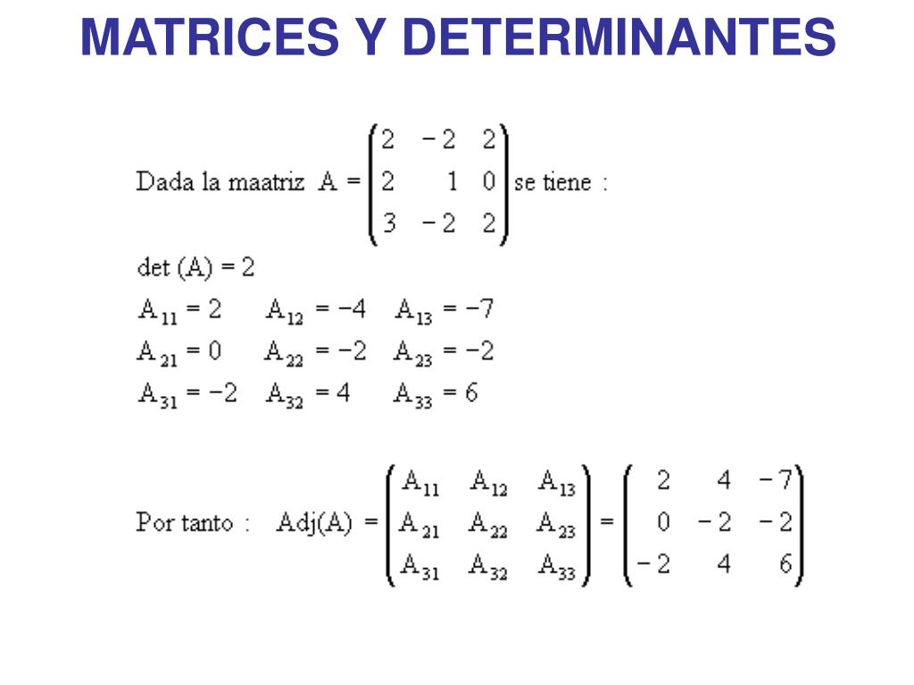 PPT - MATRICES Y DETERMINANTES PowerPoint Presentation, free download -  ID:4845108