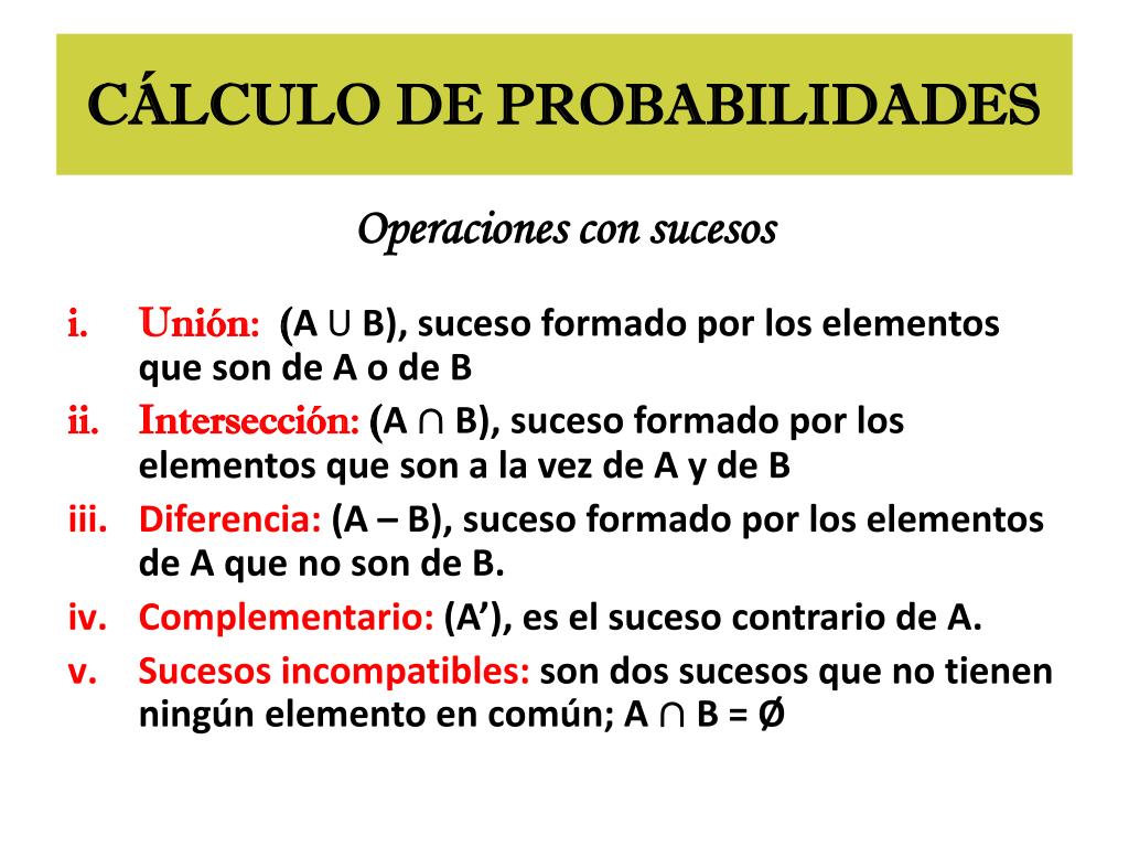 PPT - CÁLCULO DE PROBABILIDADES PowerPoint Presentation, free download -  ID:4845146
