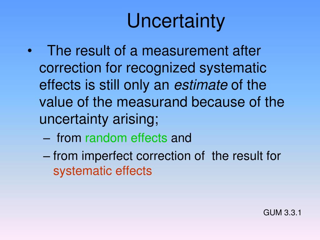 PPT - The Expression of Uncertainty in Measurement PowerPoint