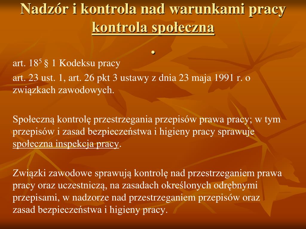 Nadzór I Kontrola Nad Przestrzeganiem Prawa Pracy Sprawują PPT - luty 2013 PowerPoint Presentation, free download - ID:4846619