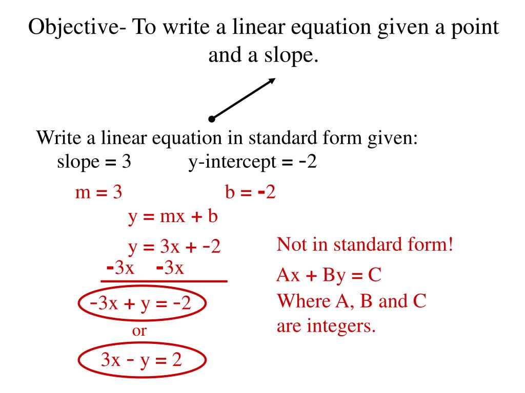 How To Write An Equation In Standard Form - slide share