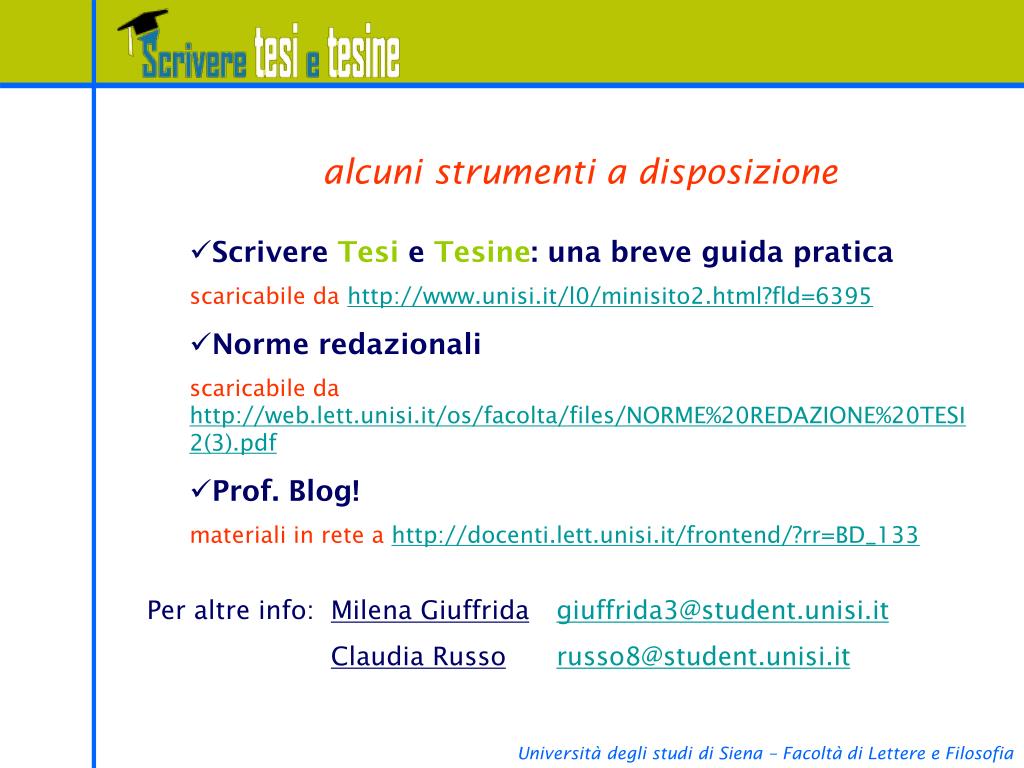 PPT - Università degli studi di Siena – Facoltà di Lettere e Filosofia  PowerPoint Presentation - ID:4847279