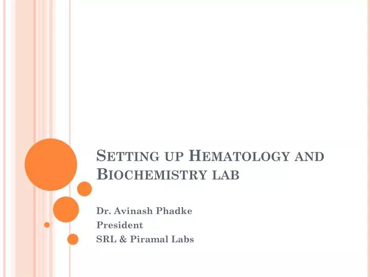 setting up hematology and biochemistry lab n.