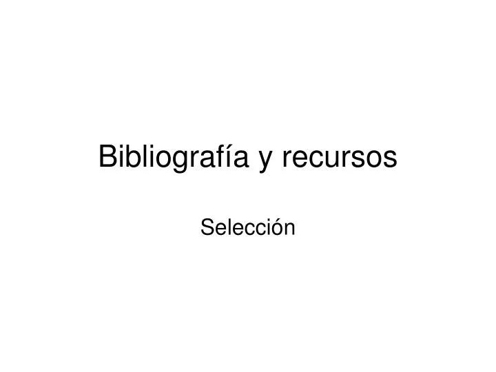 bibliograf a y recursos n.