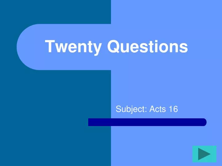 twenty questions n.