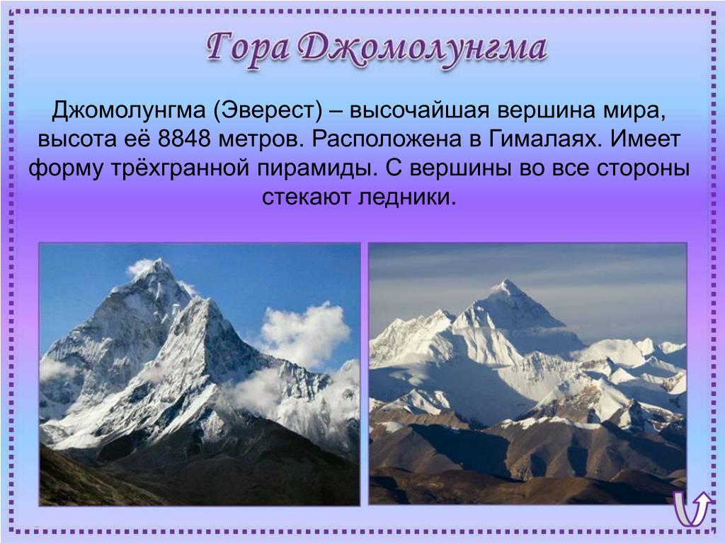 Мир 3 высота. Самая высокая вершина горы Гималаи. Описание горы Джомолунгма. Впервые покорена Джомолунгма – высочайшая вершина на земле.