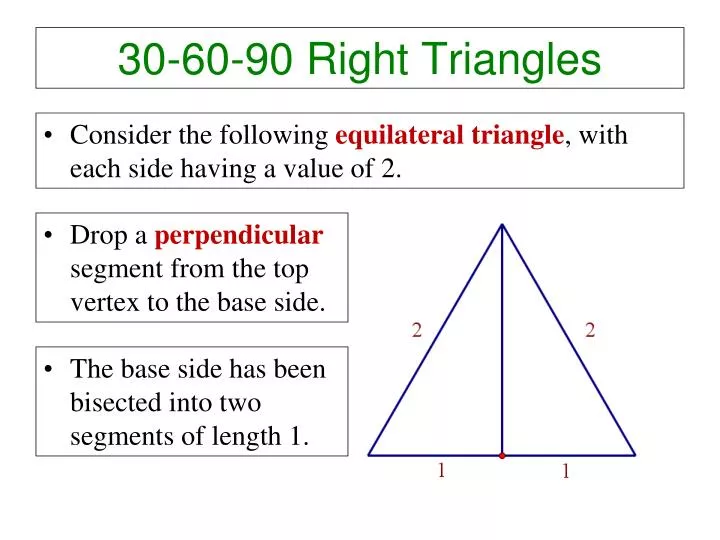Ppt 30 60 90 Right Triangles Powerpoint Presentation Free Download Id