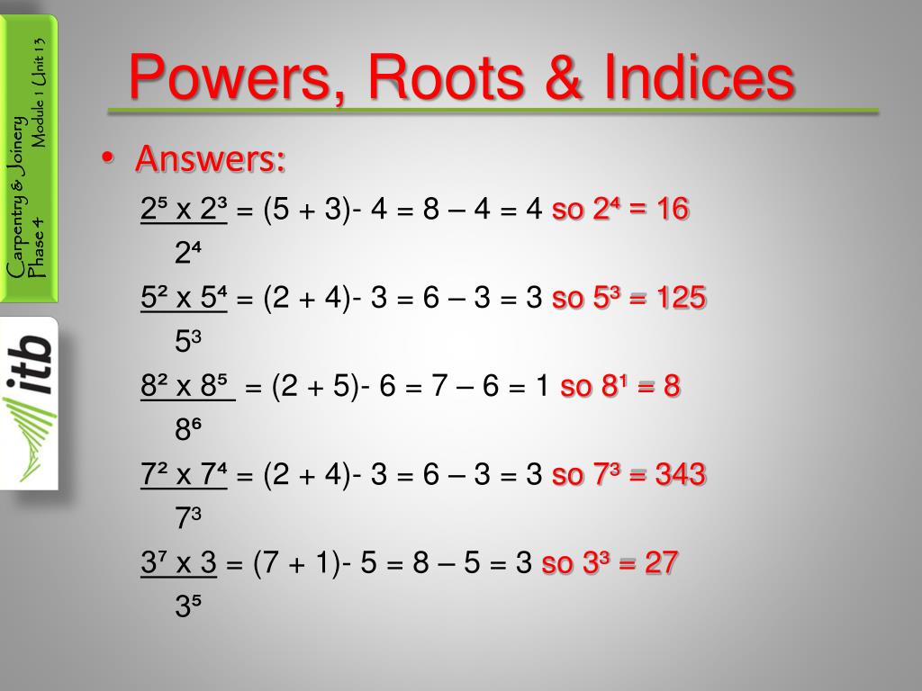 PPT - Powers, Roots & Indices PowerPoint Presentation, free download 