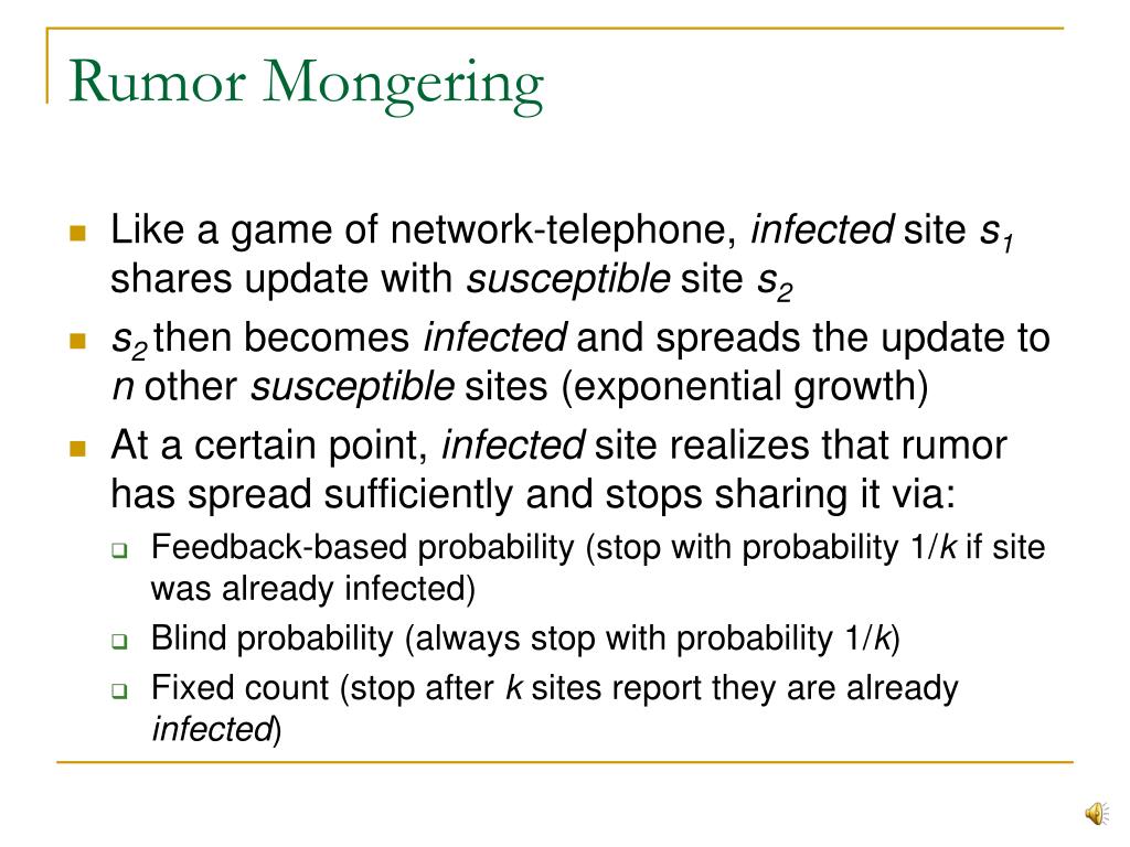 Ppt Gossip Protocols From Epidemic Algorithms For Replicated Database Maintenance Alan 