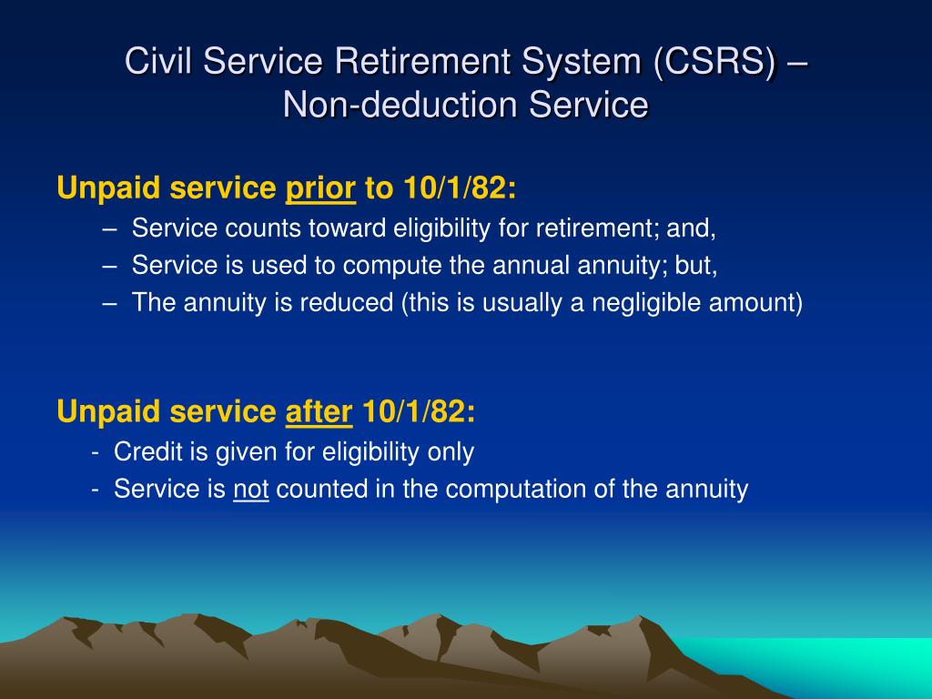 PPT Civil Service Retirement System (CSRS) PowerPoint Presentation