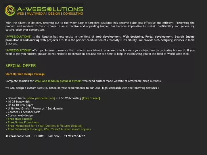 Ppt Special Offer Start Up Web Design Package Powerpoint Images, Photos, Reviews