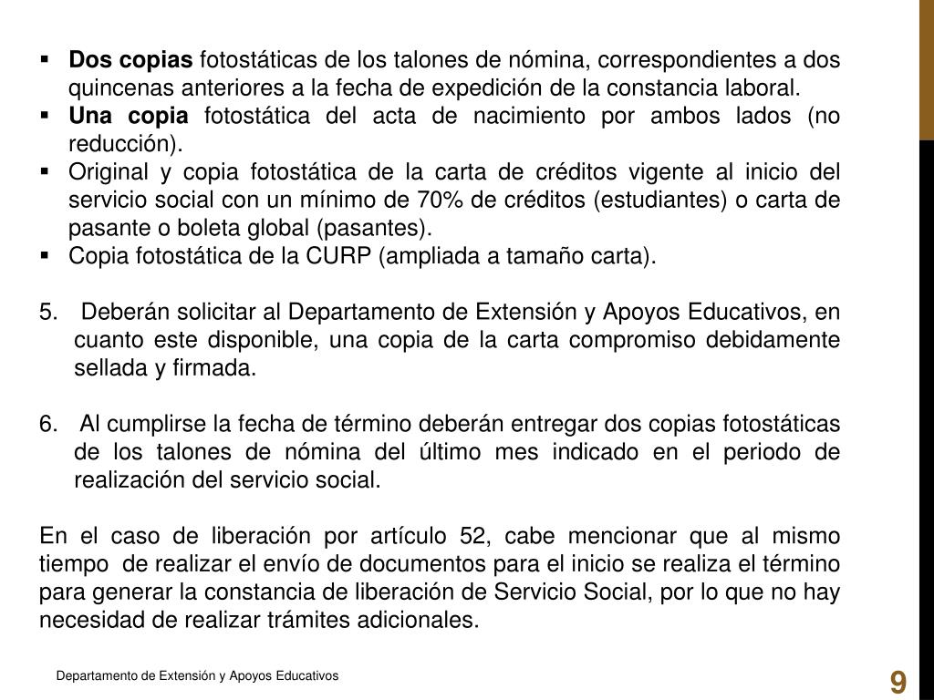 PPT - PROCEDIMIENTO PARA TRÁMITE DE SERVICIO SOCIAL POR ARTÍCULO 91 Y