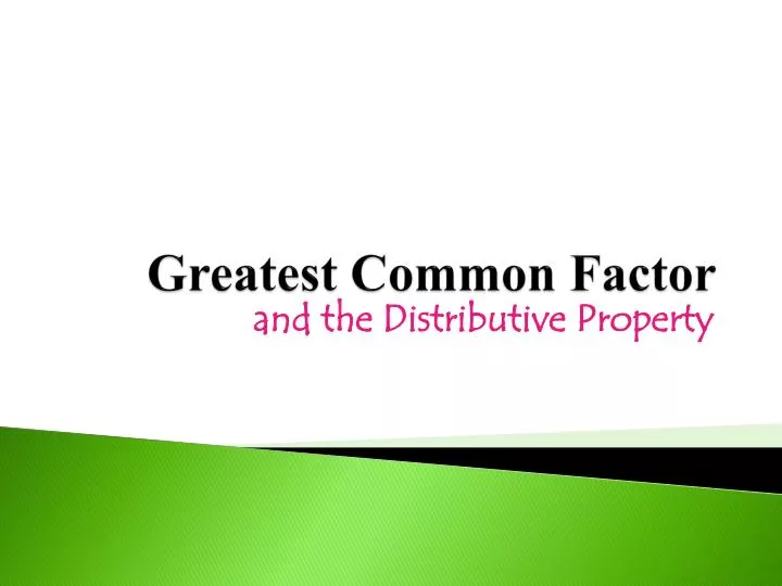 greatest common factor n.