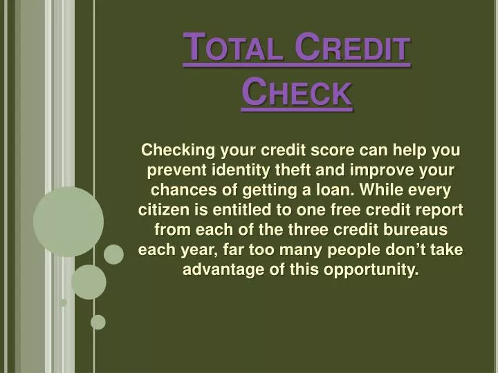 total credit check n.