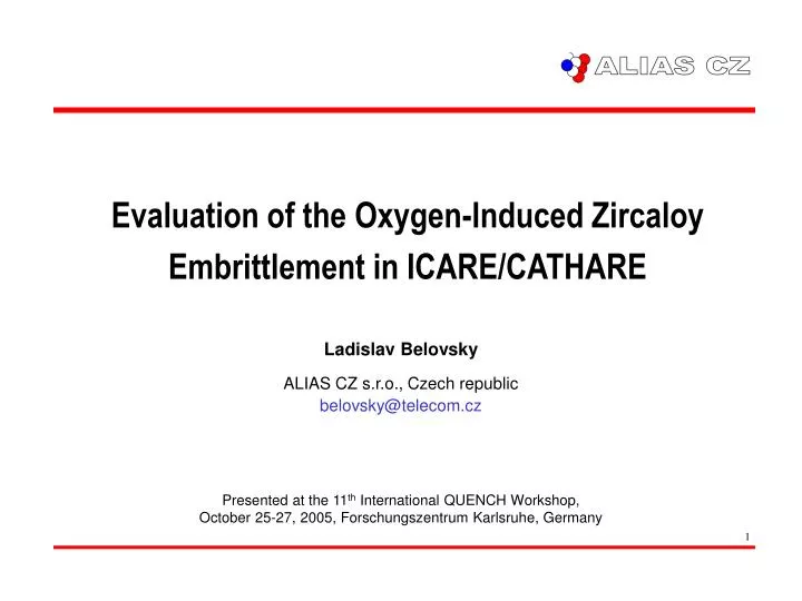 evaluation of the oxygen induced zircaloy embrittlement in icare cathare n.