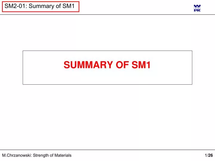 summary of sm1 n.
