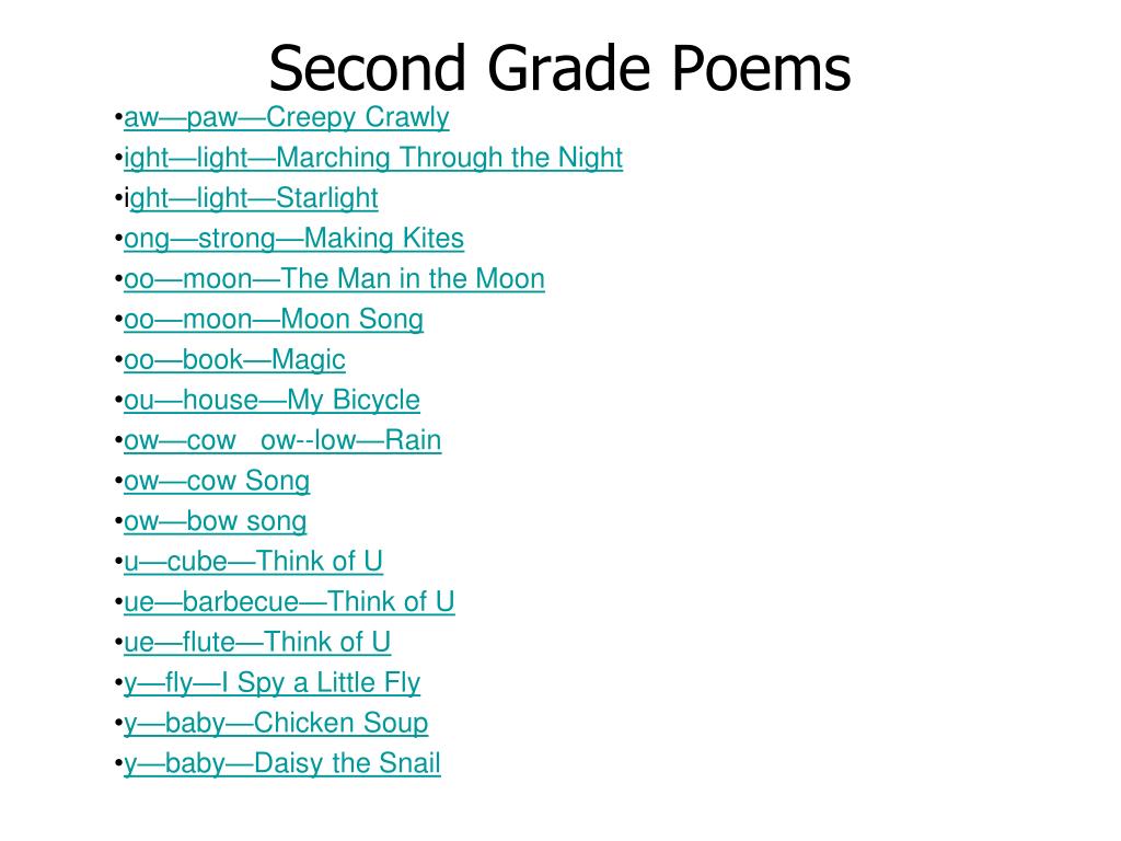 PPT - Second Grade Poems PowerPoint Presentation, free download - ID