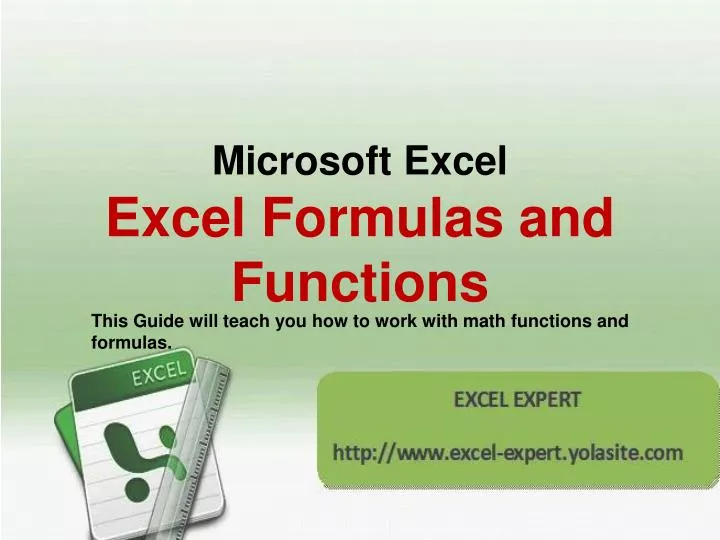presentation on excel formulas and functions