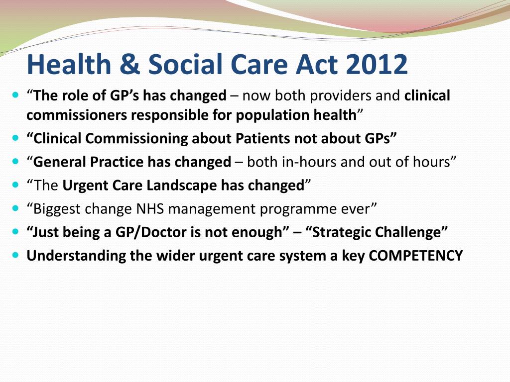 health and social care act 2012