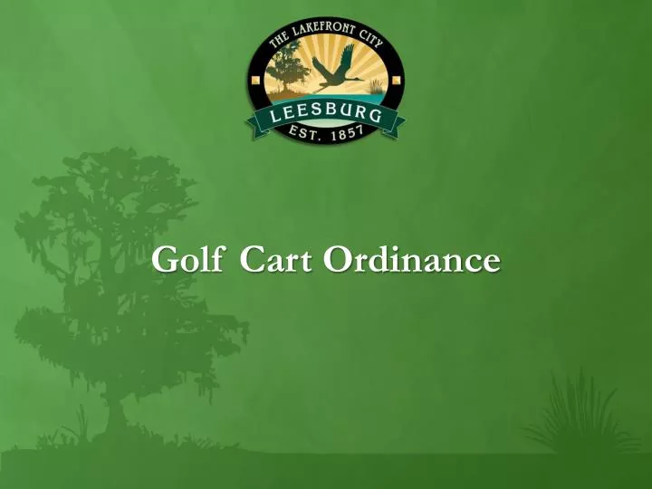 golf cart ordinance n.