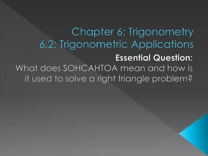 chapter 6 trigonometry 6 2 trigonometric applications n.
