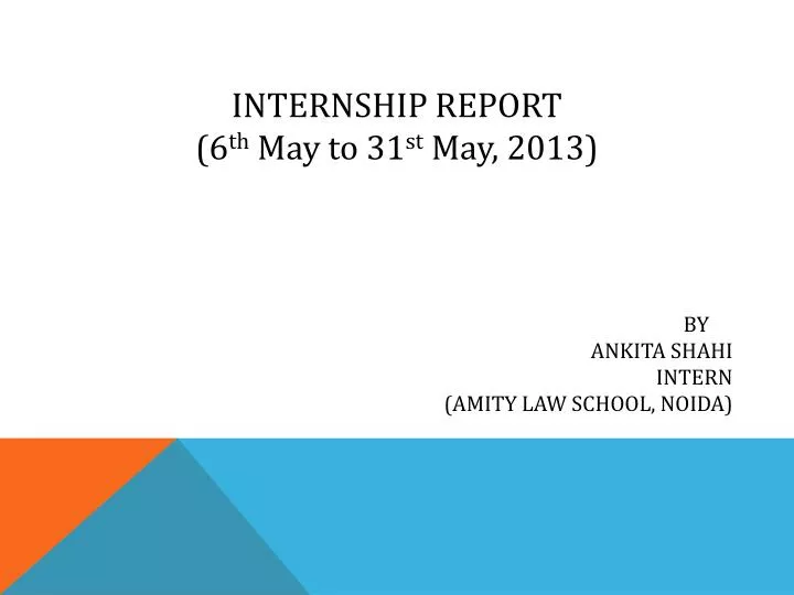 internship report presentation
