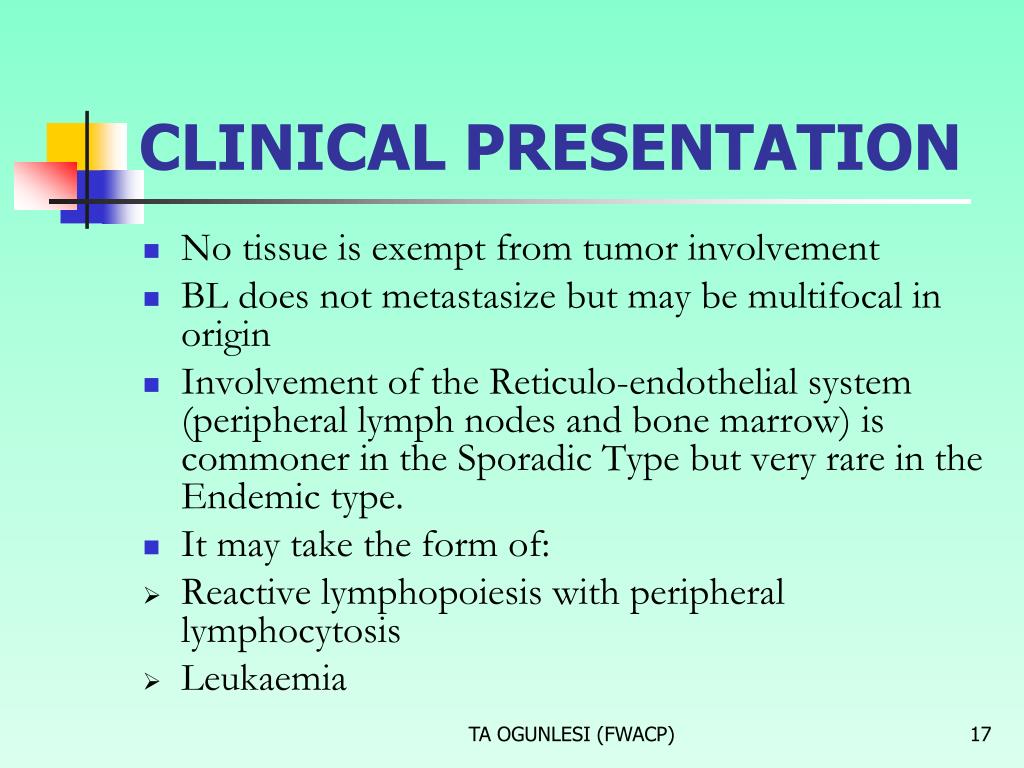 clinical presentation of burkitt's lymphoma
