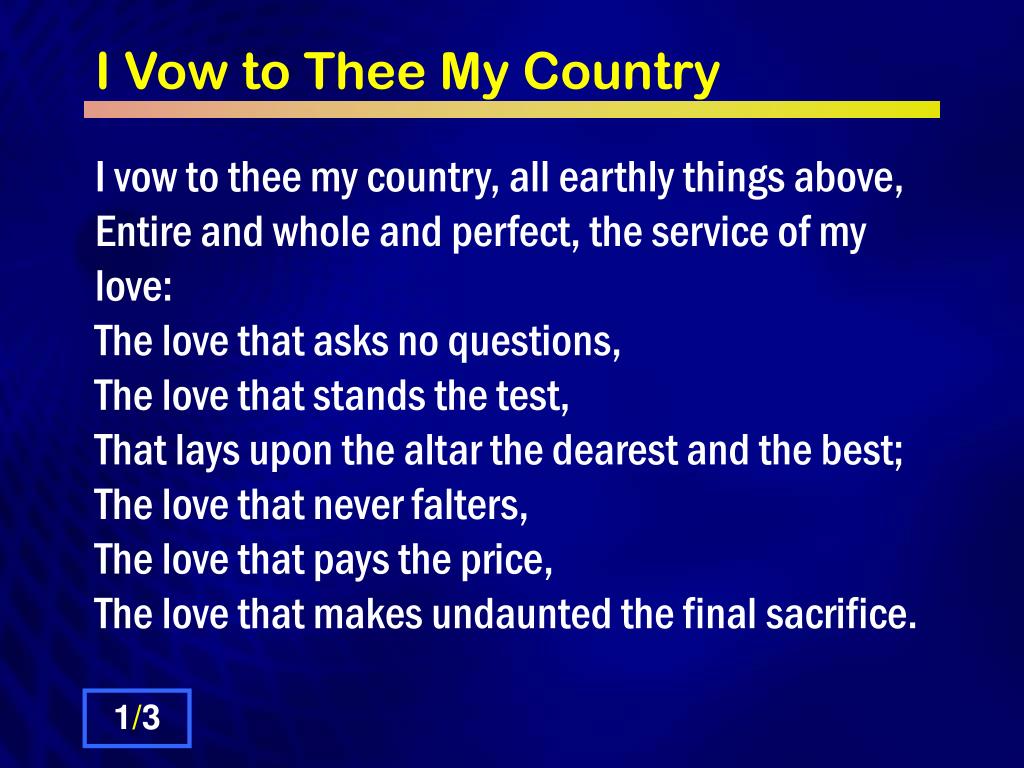 Ppt I Vow To Thee My Country Powerpoint Presentation Free Download Id Ppt I Vow To Thee My Country Powerpoint Presentation Free Download Id
